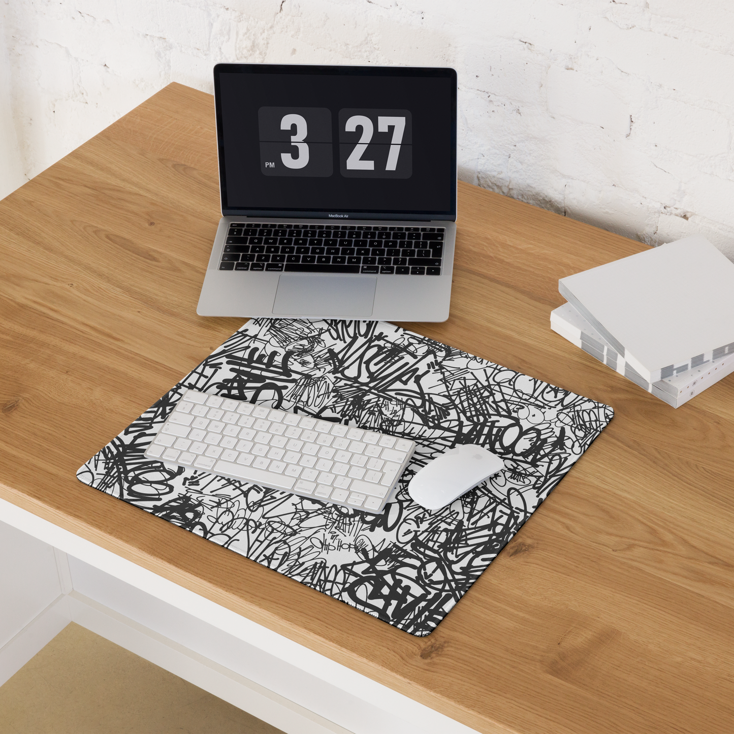 graffiti art desk pad with colorful street design