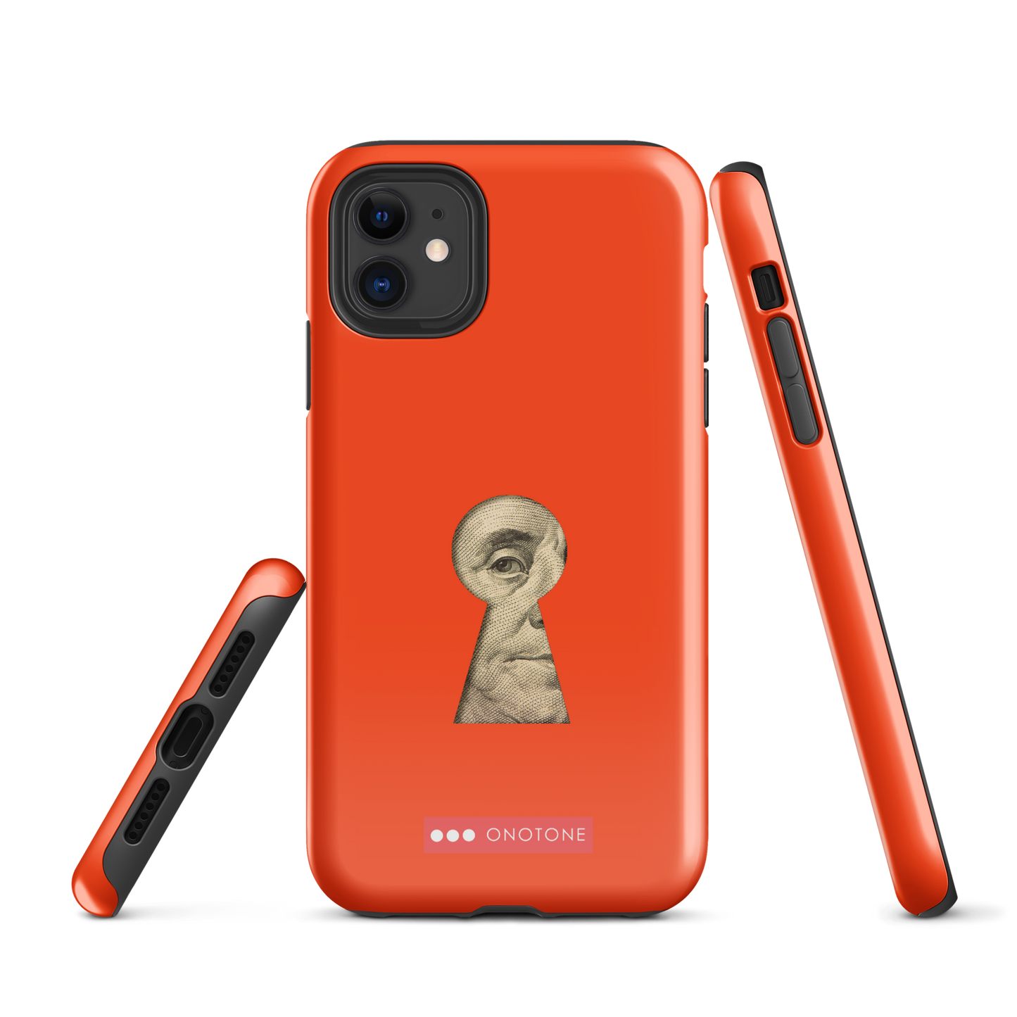Dual Layer red modern iPhone® Case