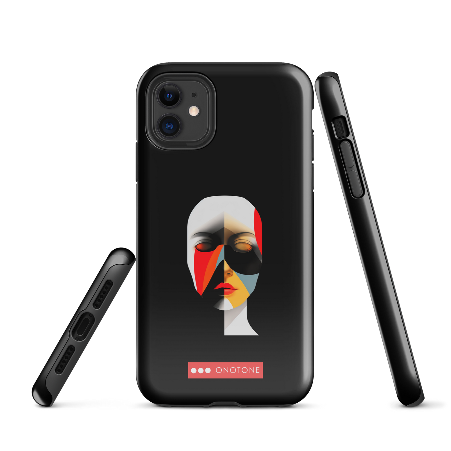 Dual Layer black modern iPhone® Case