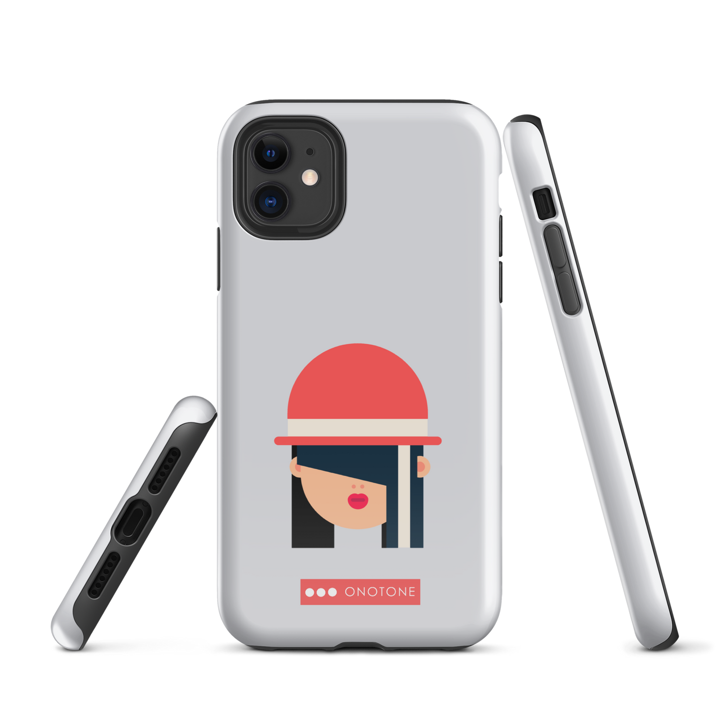 Dual Layer white modern iPhone® Case