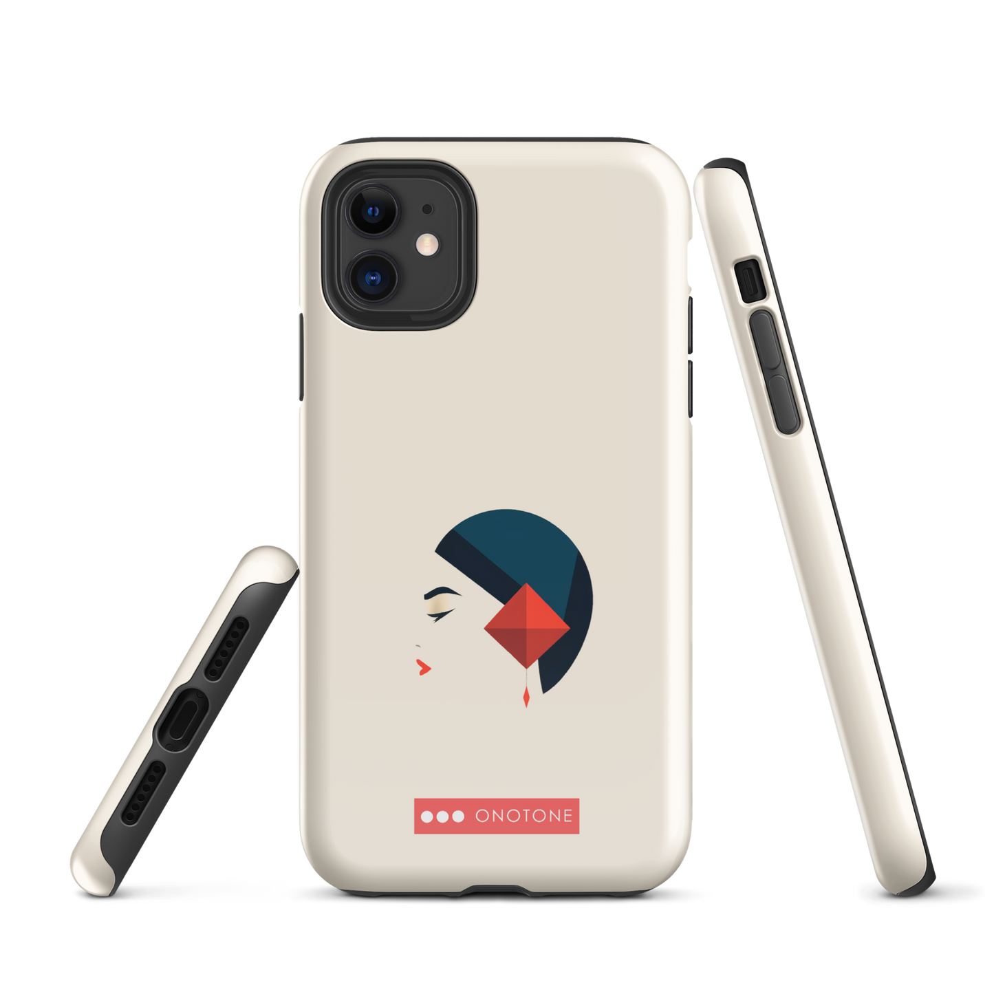 Dual Layer white modern iPhone® Case