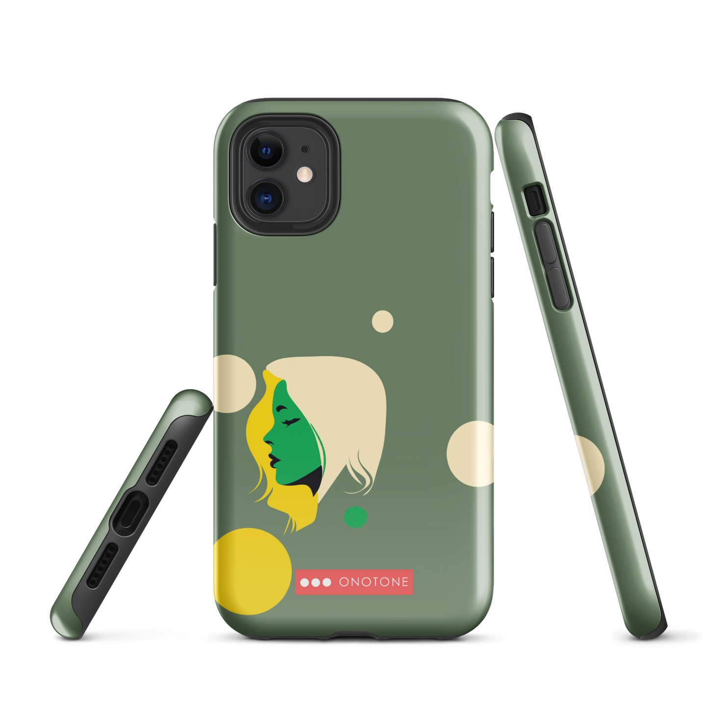 Dual Layer green modern iPhone® Case