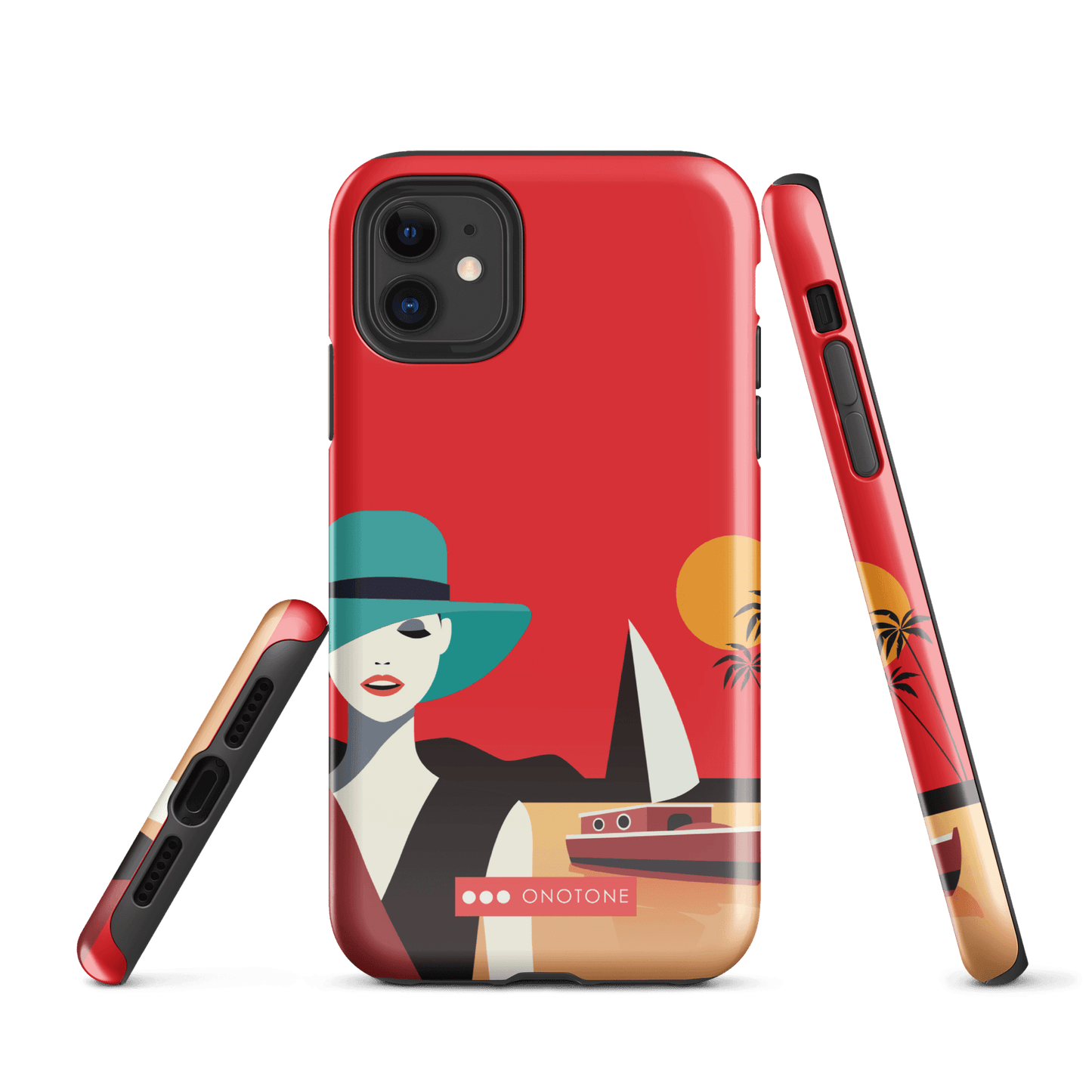 Dual Layer red modern iPhone® Case ( MD-1841)