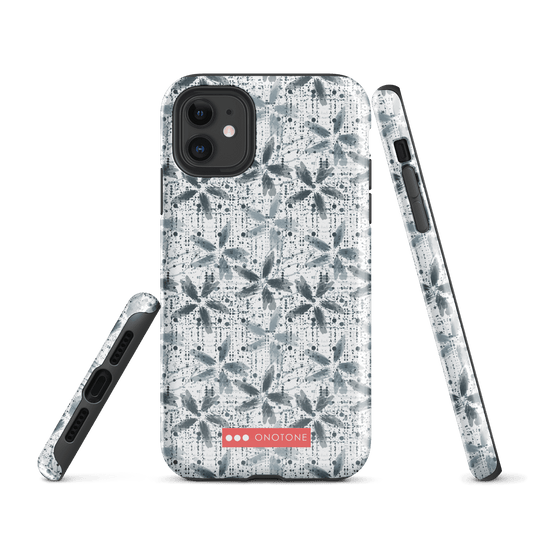 Japanese design indigo iPhone® Case with floral designs (IND-003)