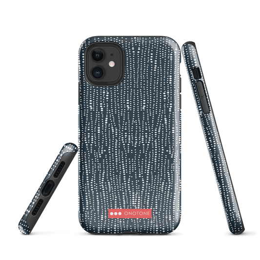 Japanese design indigo iPhone® Case with dotted patterns (IND-009)