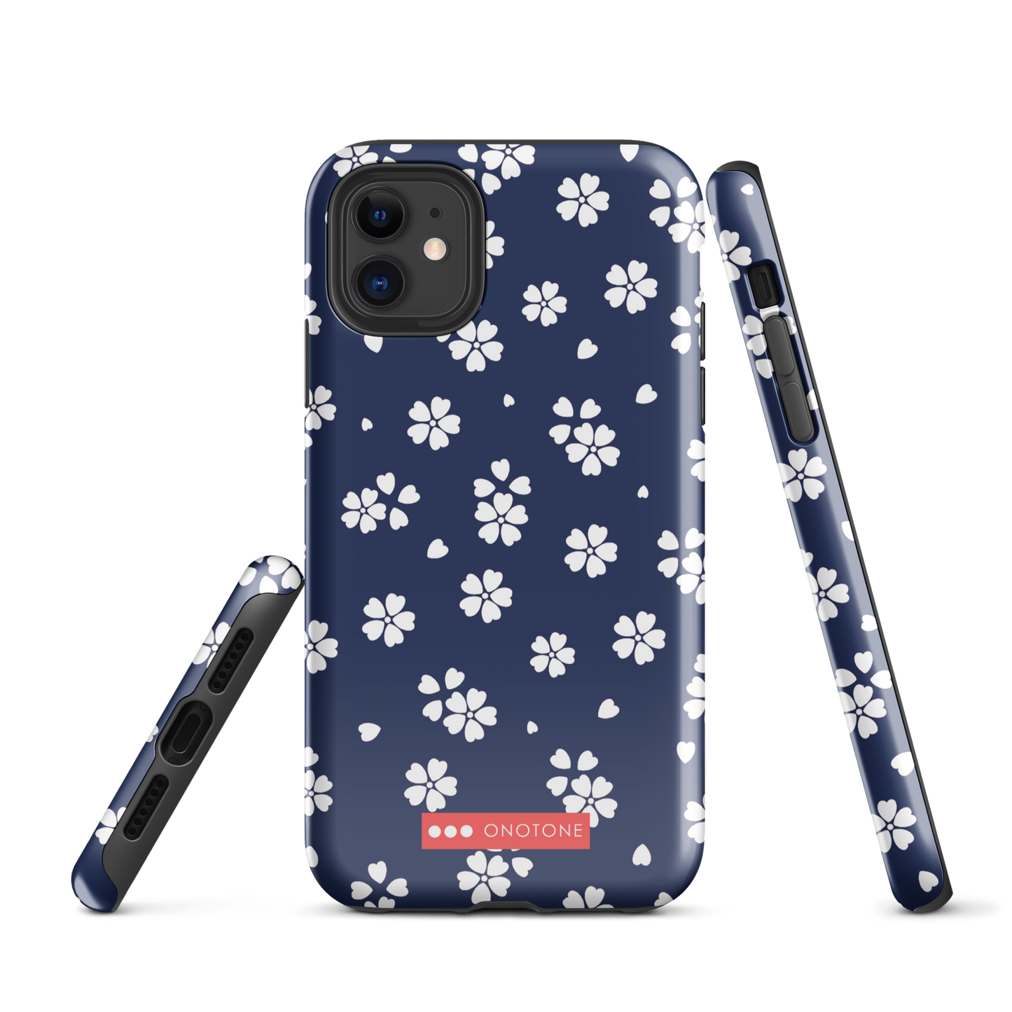 Japanese design indigo iPhone® Case with blue sakura patterns