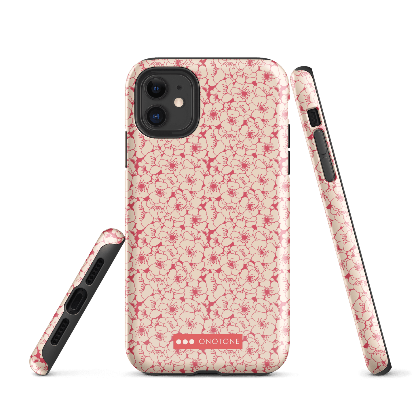 Japanese design indigo iPhone® Case with sakura patterns (IND-012)