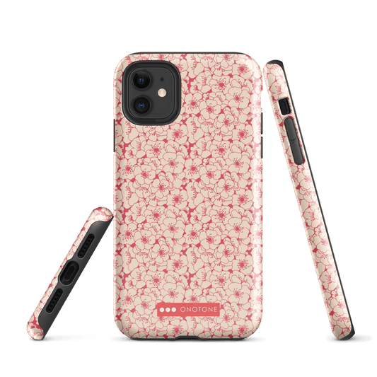 Japanese design indigo iPhone® Case with sakura patterns (IND-012)