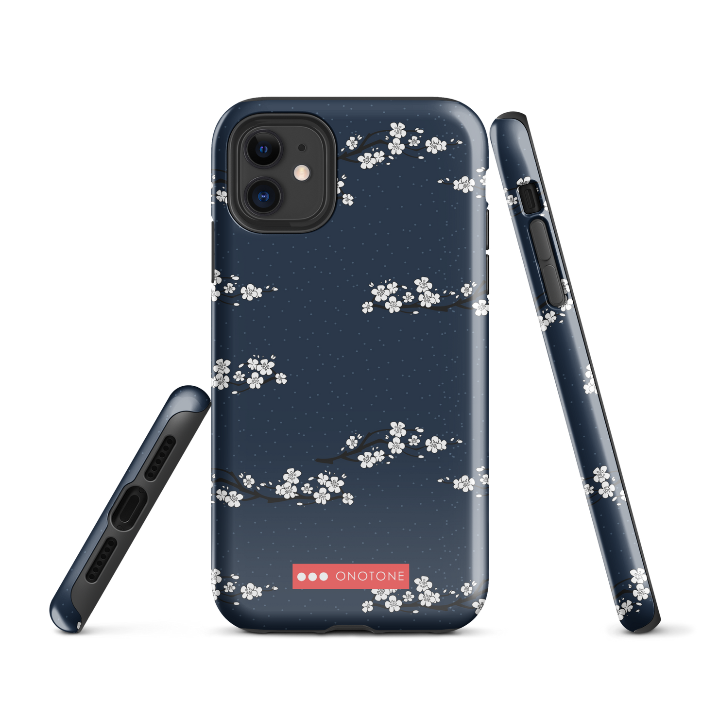 Japanese design indigo iPhone® Case with cherry blossoms
