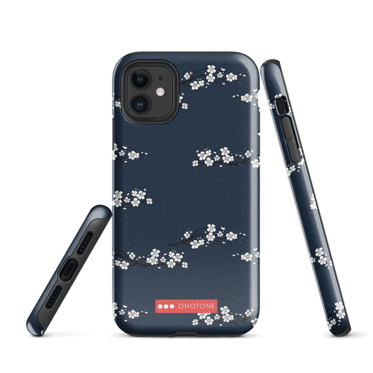 Japanese design indigo iPhone® Case with cherry blossoms (IND-015)