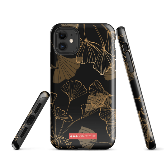 Japanese traditional design indigo iPhone® Case Ginkgo leaves (IND-018)