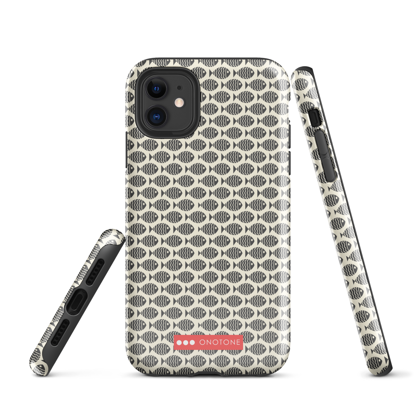 Japanese design indigo iPhone® Case with fish patterns