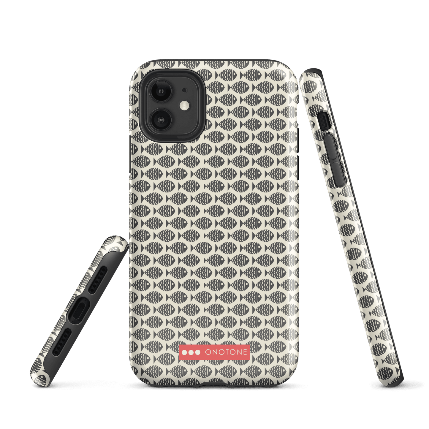 Japanese design indigo iPhone® Case with fish patterns (IND-022)