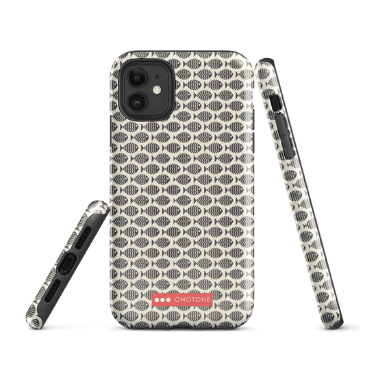 Japanese design indigo iPhone® Case with fish patterns  (IND-022)