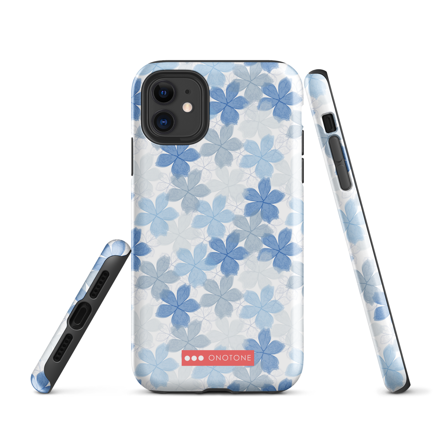 Japanese design indigo iPhone® Case with floral patterns