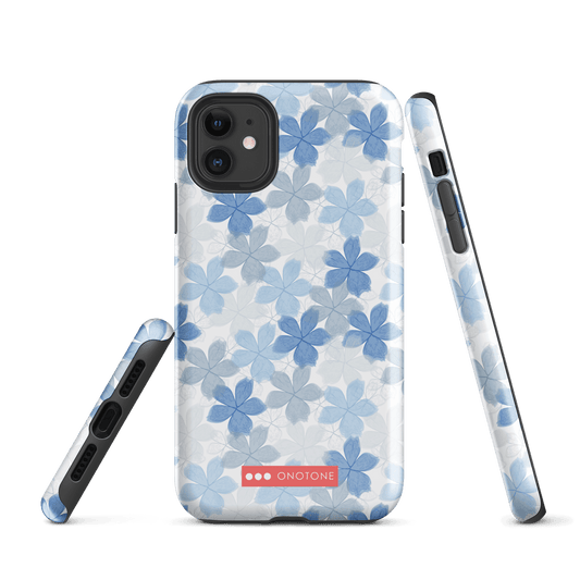 Japanese design indigo iPhone® Case with floral patterns  (IND-031)