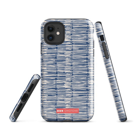 Japanese design indigo iPhone® Case with blue patterns  (IND-032)