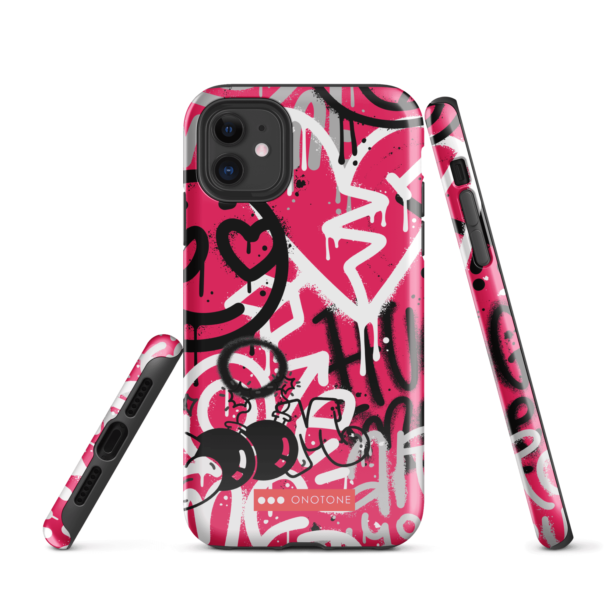 Shockproof Urban Graffiti iPhone® Case with pink Street Art – Onotone Shockproof Urban Graffiti iPhone® Case with pink Street Art – Onotone