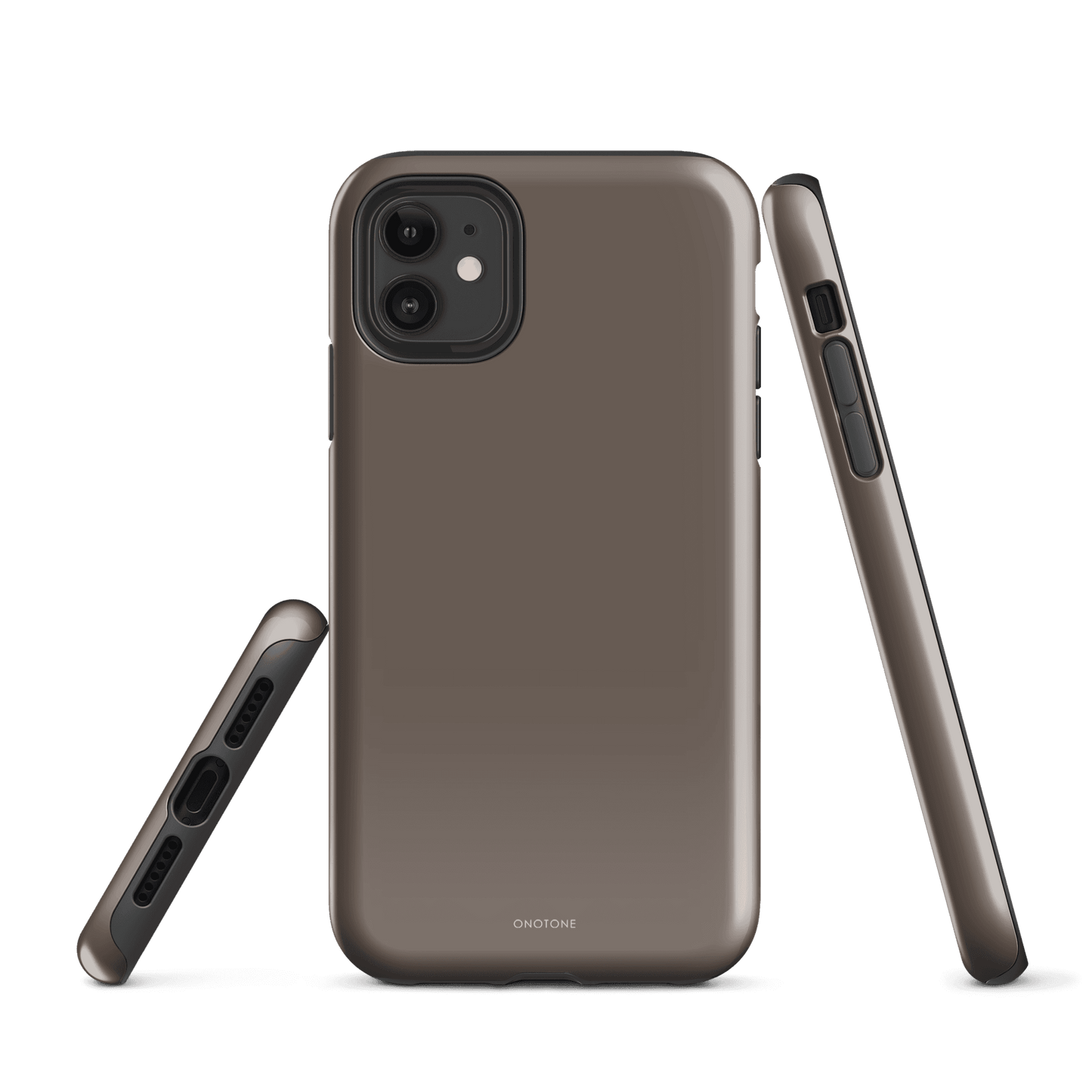 GRAY MINIMALIST IPHONE® CASE - PANTONE® CHOCOLATE CHIP