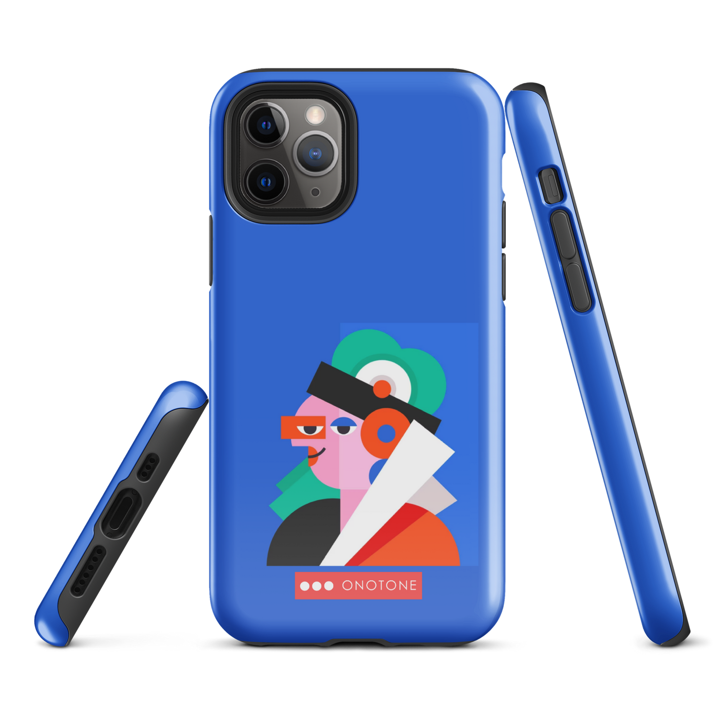 Dual Layer blue modern iPhone® Case