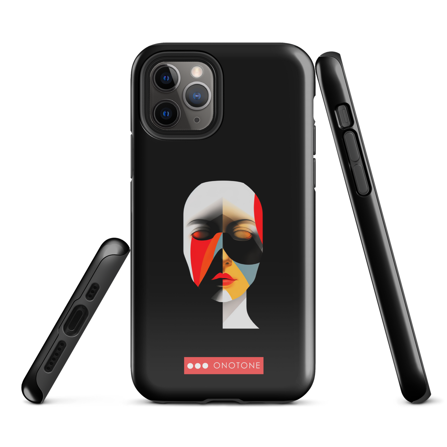 Dual Layer black modern iPhone® Case