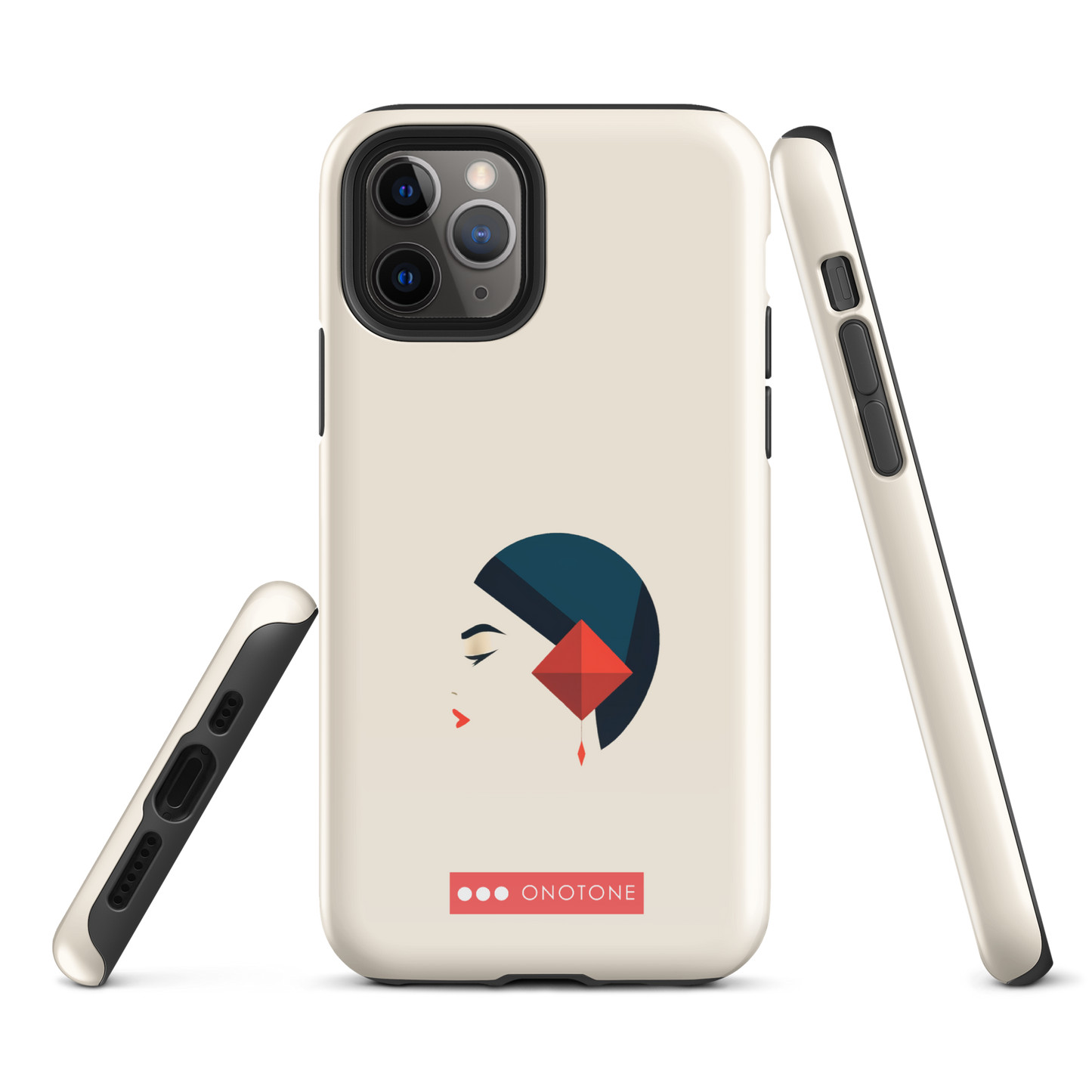 Dual Layer white modern iPhone® Case