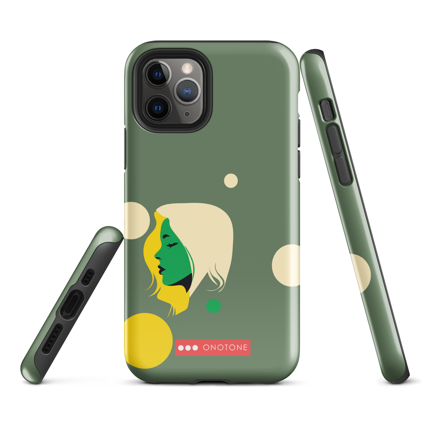 Dual Layer green modern iPhone® Case