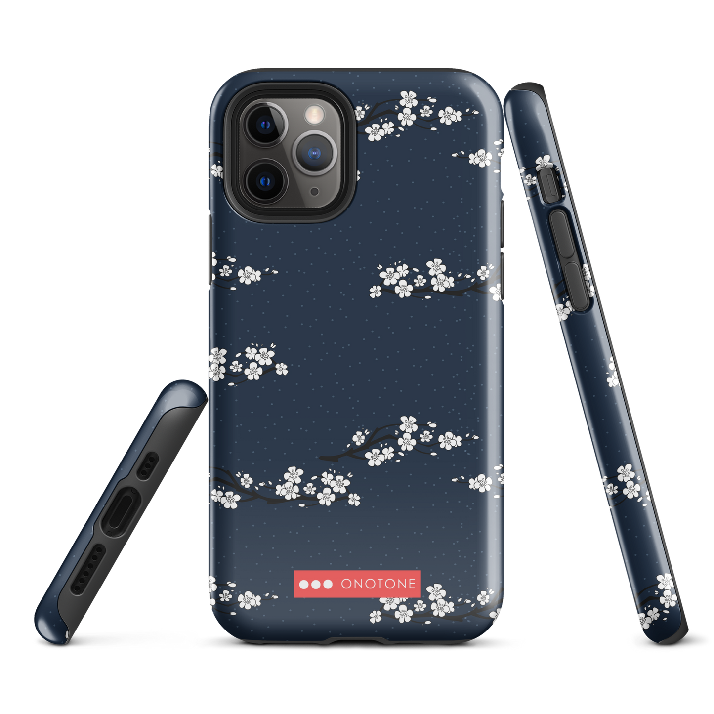 Japanese design indigo iPhone® Case with cherry blossoms