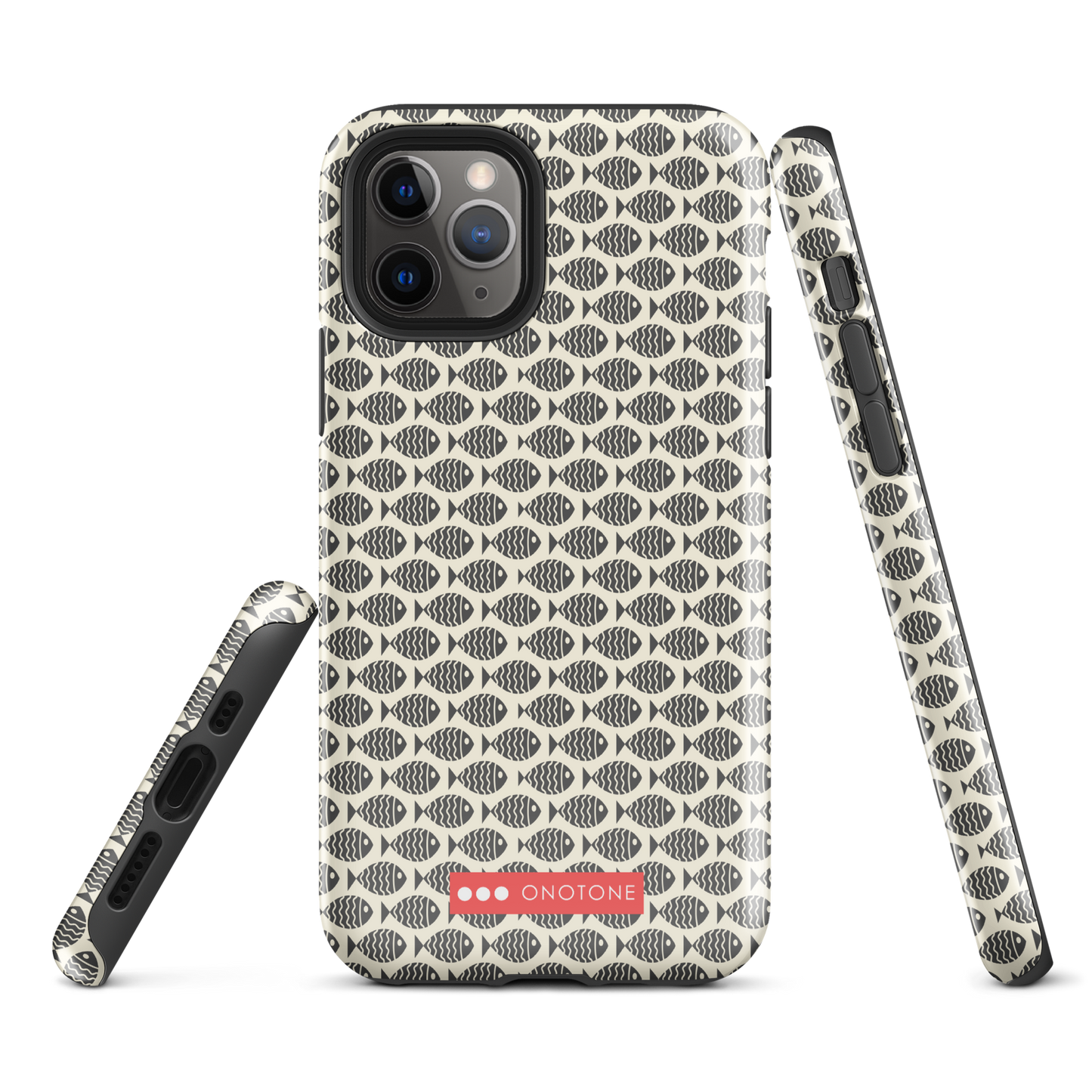 Japanese design indigo iPhone® Case with fish patterns