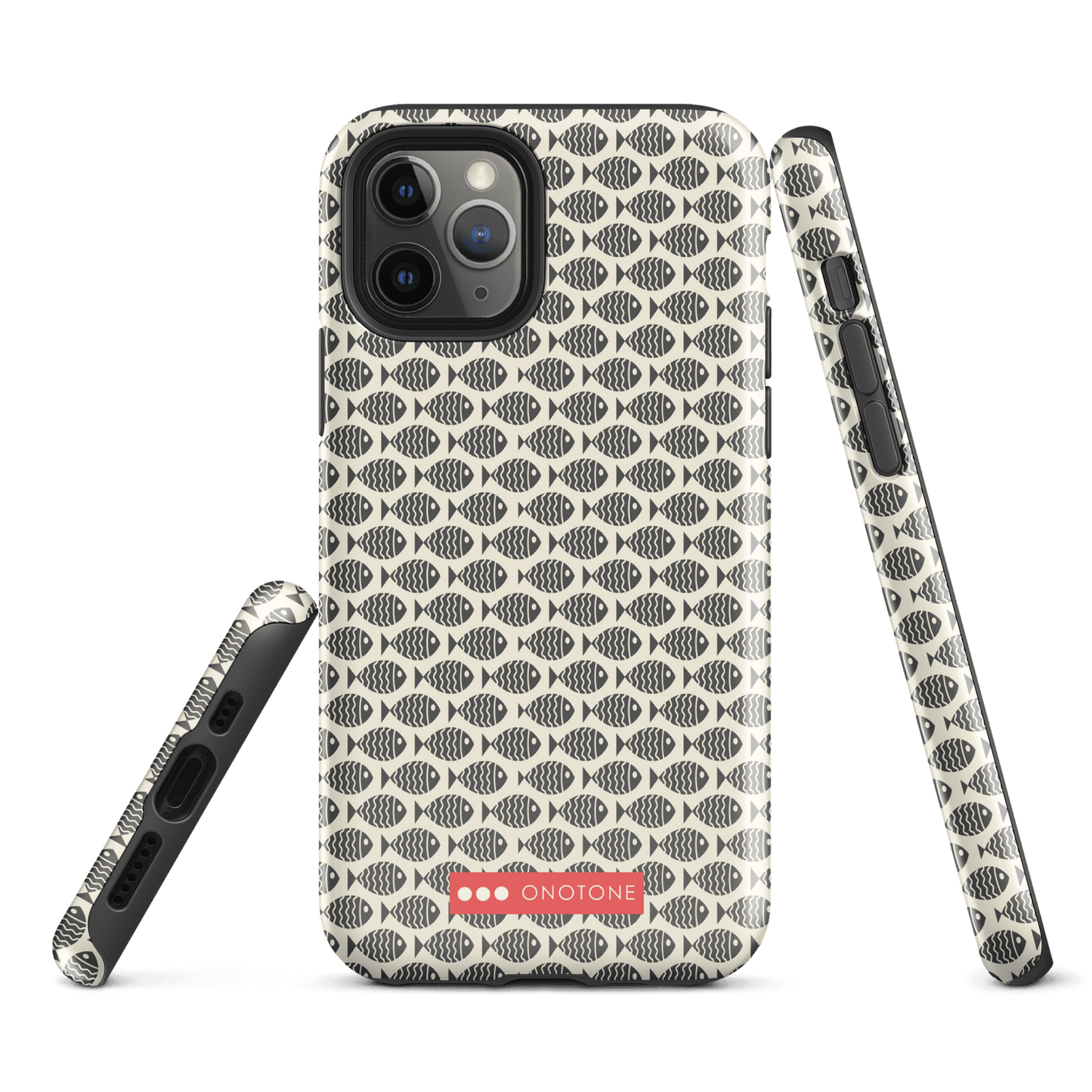 Japanese design indigo iPhone® Case with fish patterns (IND-022)