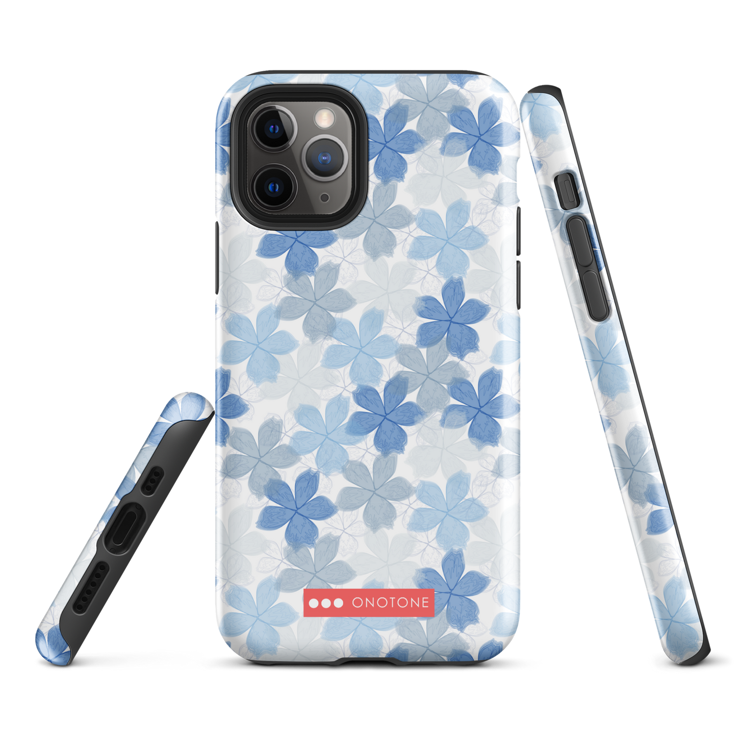 Japanese design indigo iPhone® Case with floral patterns