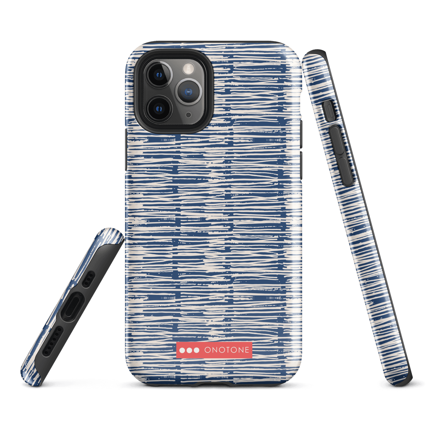 Japanese design indigo iPhone® Case with blue patterns (IND-032)