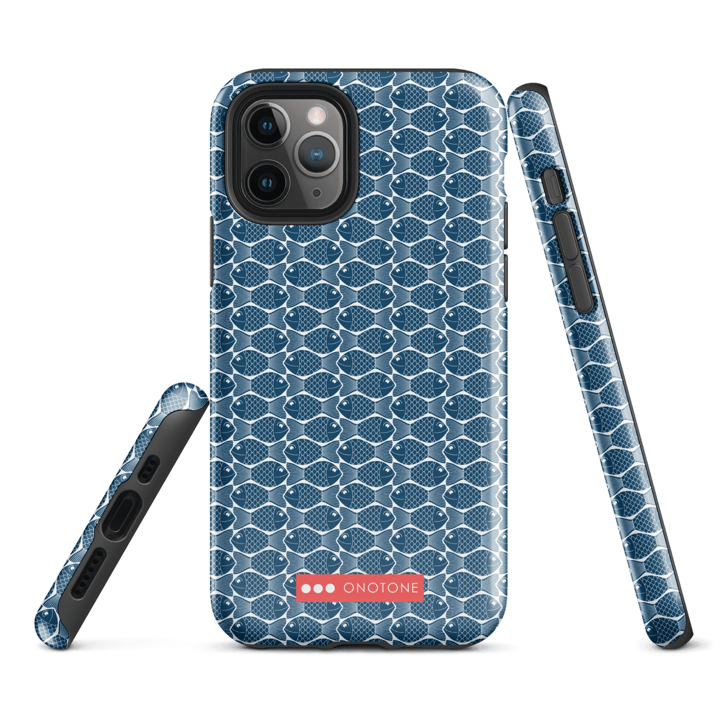 Japanese iPhone® Case with traditional Indigo fish patterns (IND-048)