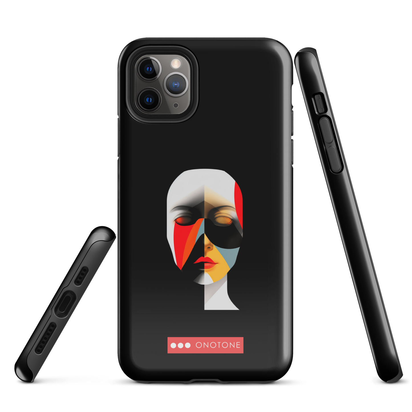 Dual Layer black modern iPhone® Case