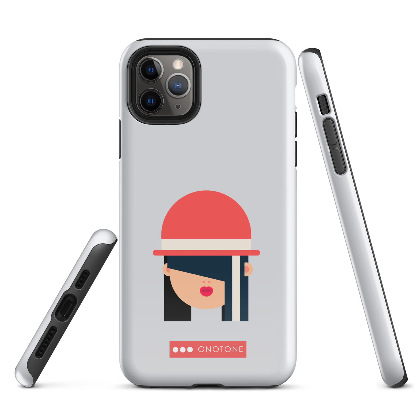 Dual Layer white modern iPhone® Case