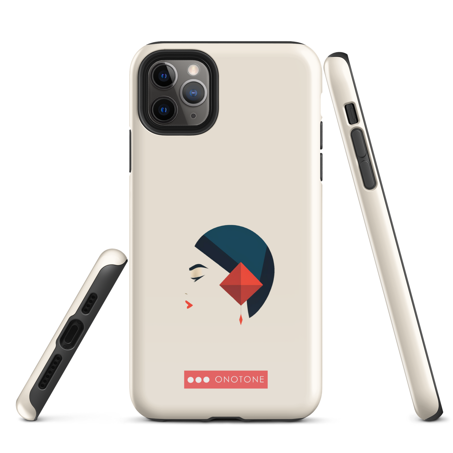 Dual Layer white modern iPhone® Case