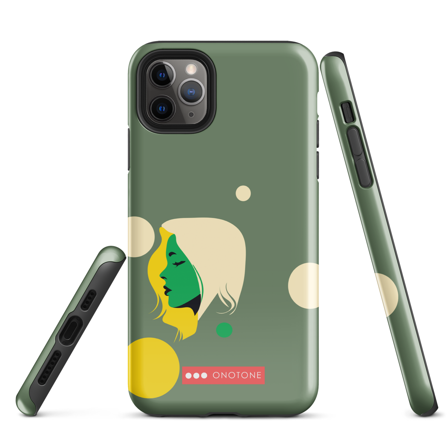 Dual Layer green modern iPhone® Case