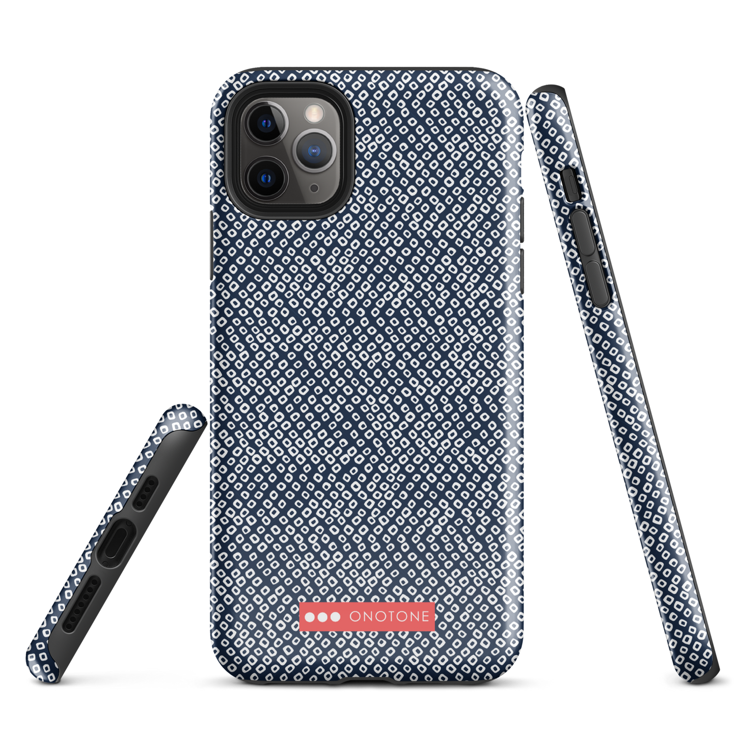 Japanese design indigo iPhone® Case with dotted patterns
