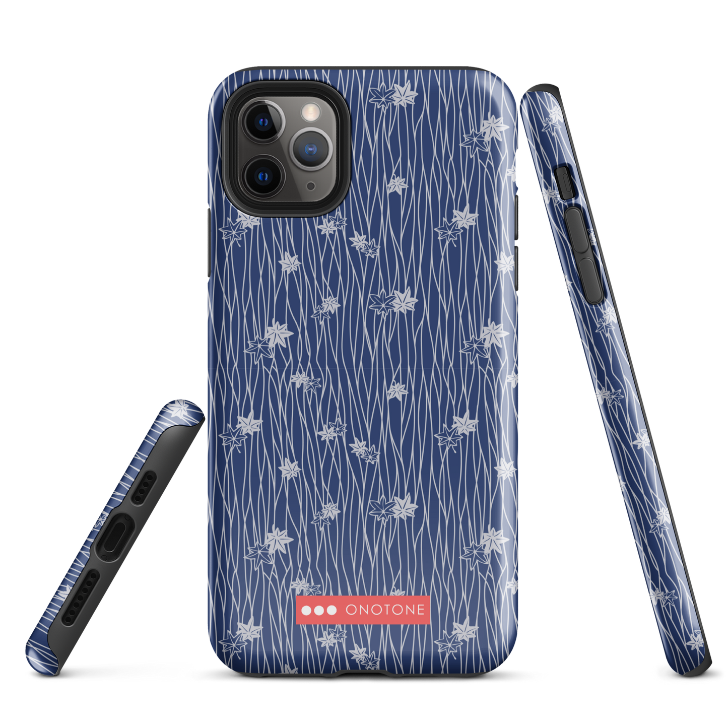 Japanese design indigo iPhone® Case with flower patterns