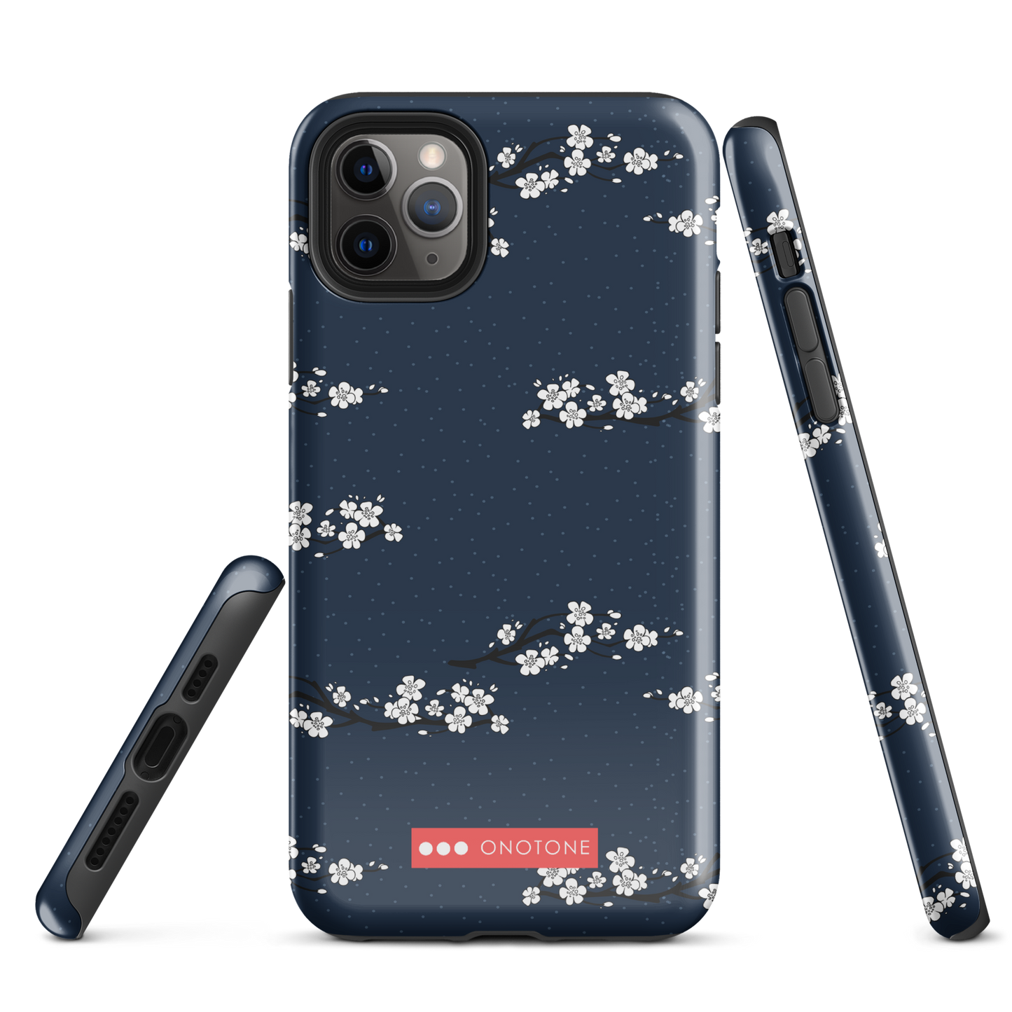 Japanese design indigo iPhone® Case with cherry blossoms