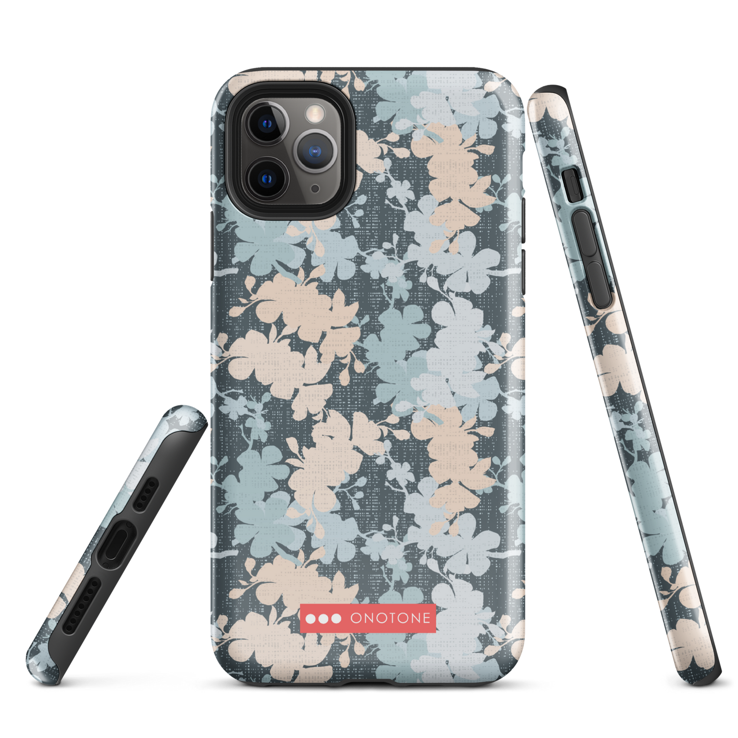 Japanese design indigo iPhone® Case with sakura flower patterns