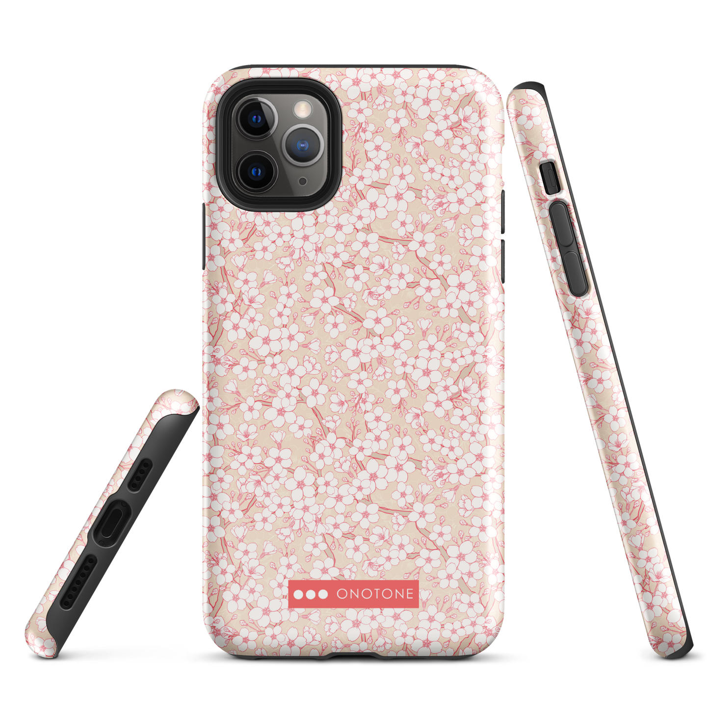 Japanese design indigo iPhone® Case with pink cherry blossom