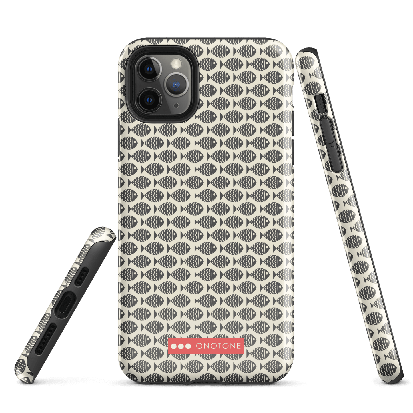 Japanese design indigo iPhone® Case with fish patterns (IND-022)