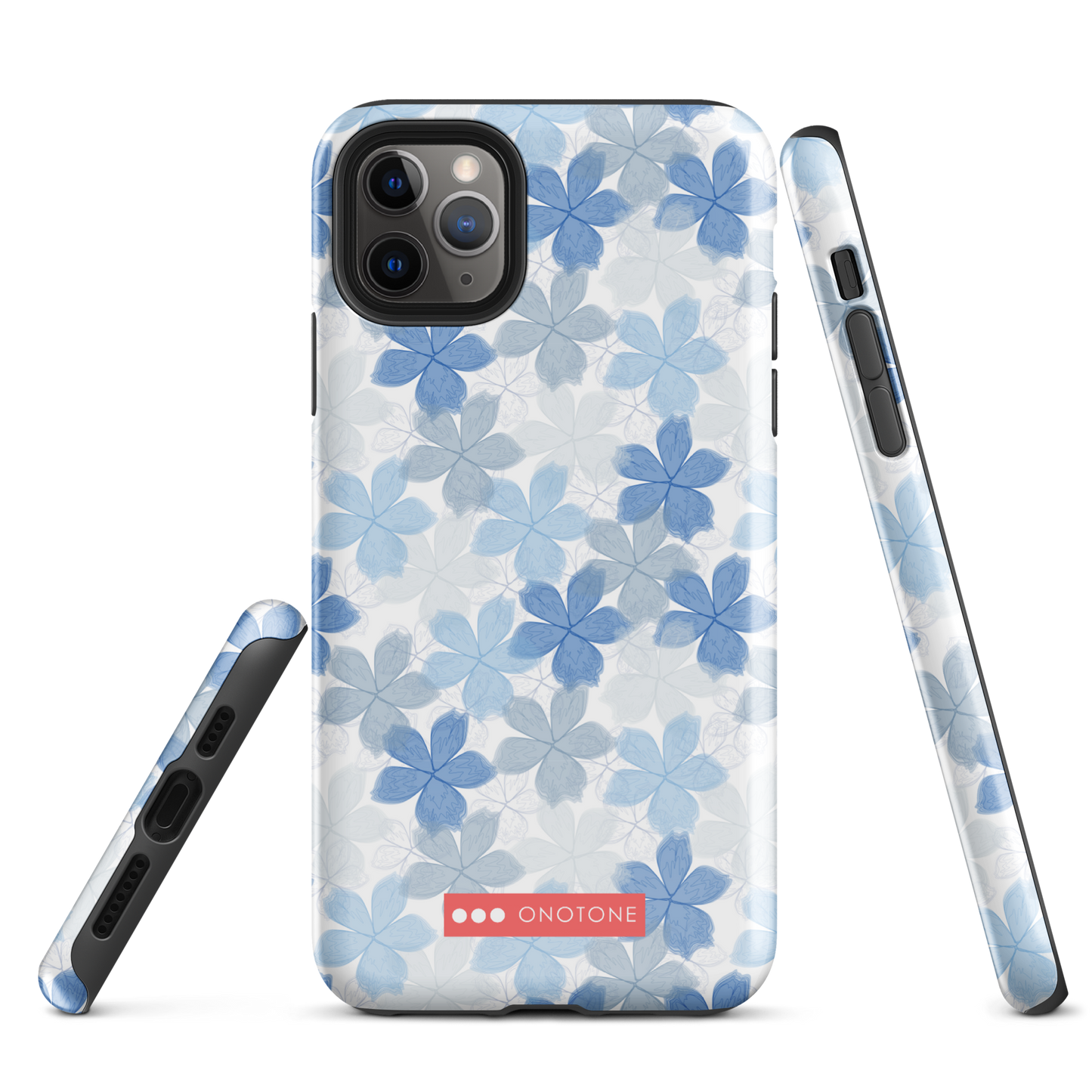 Japanese design indigo iPhone® Case with floral patterns