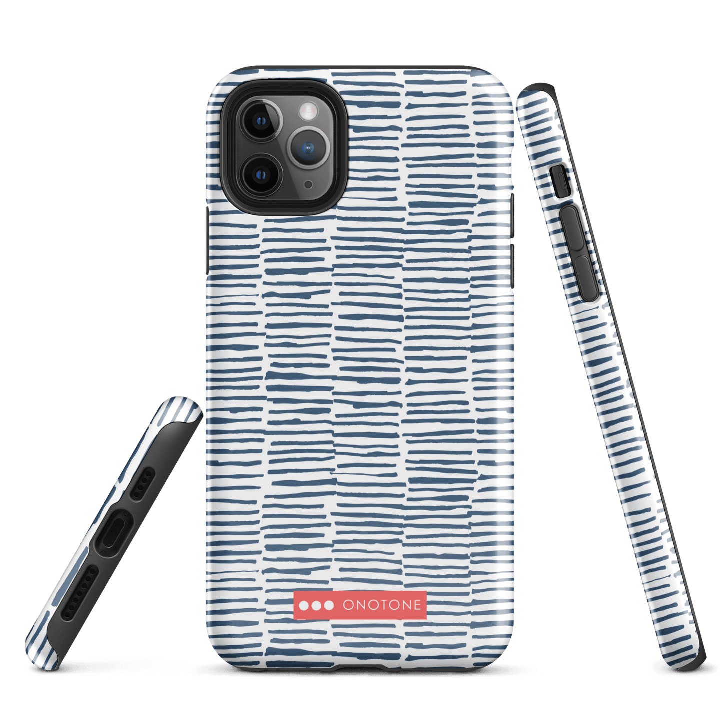 Japanese design indigo iPhone® Case with blue lines (IND-029)