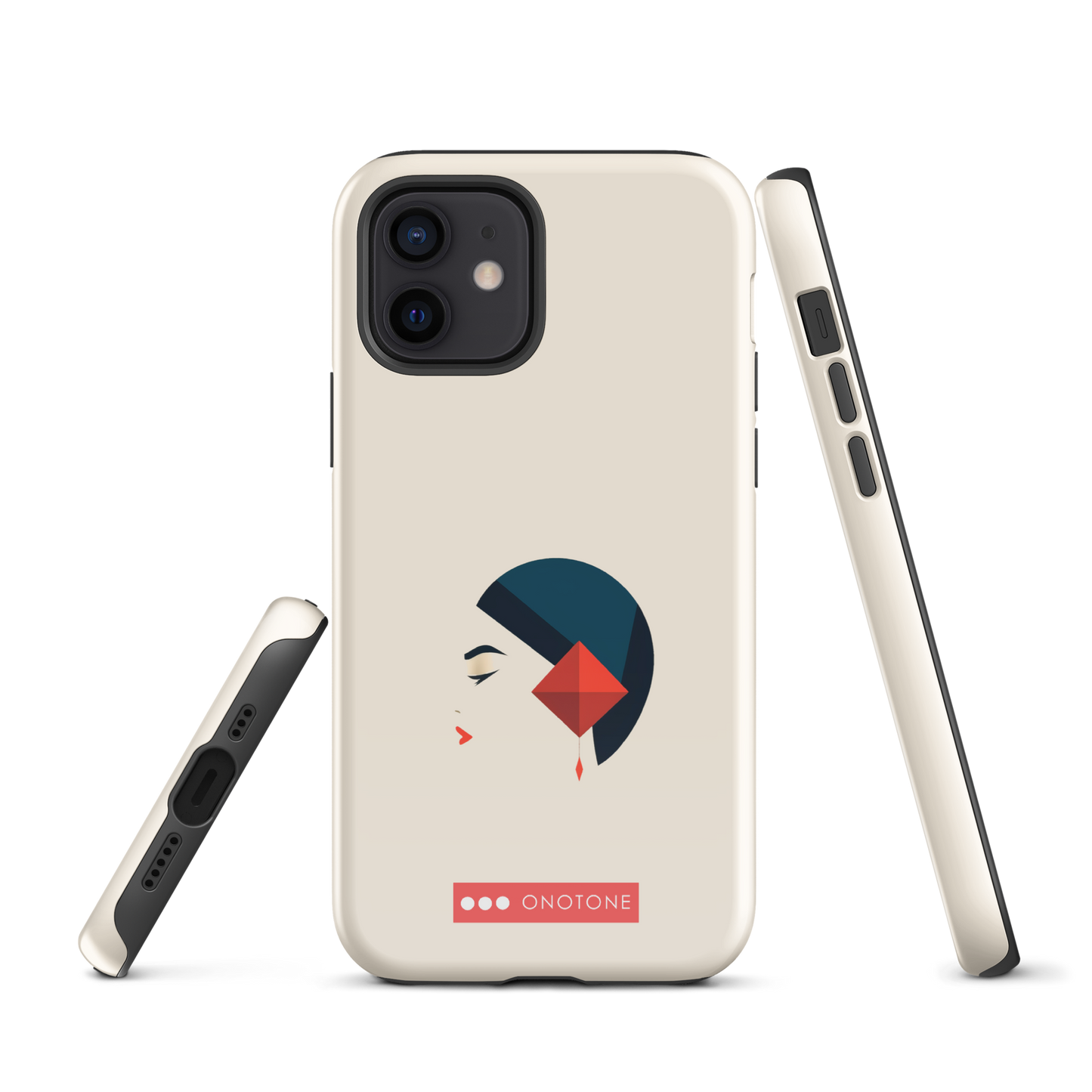 Dual Layer white modern iPhone® Case