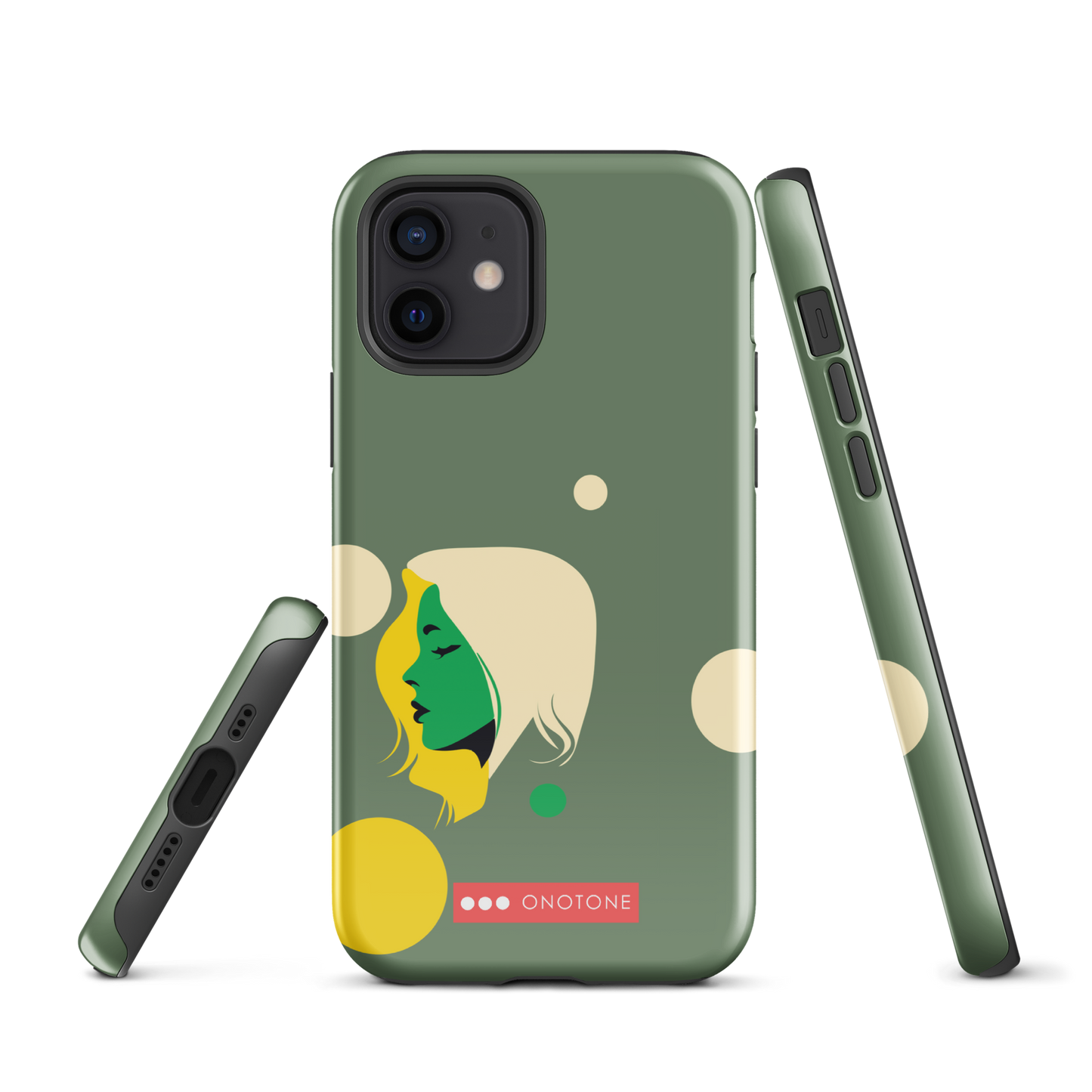 Dual Layer green modern iPhone® Case
