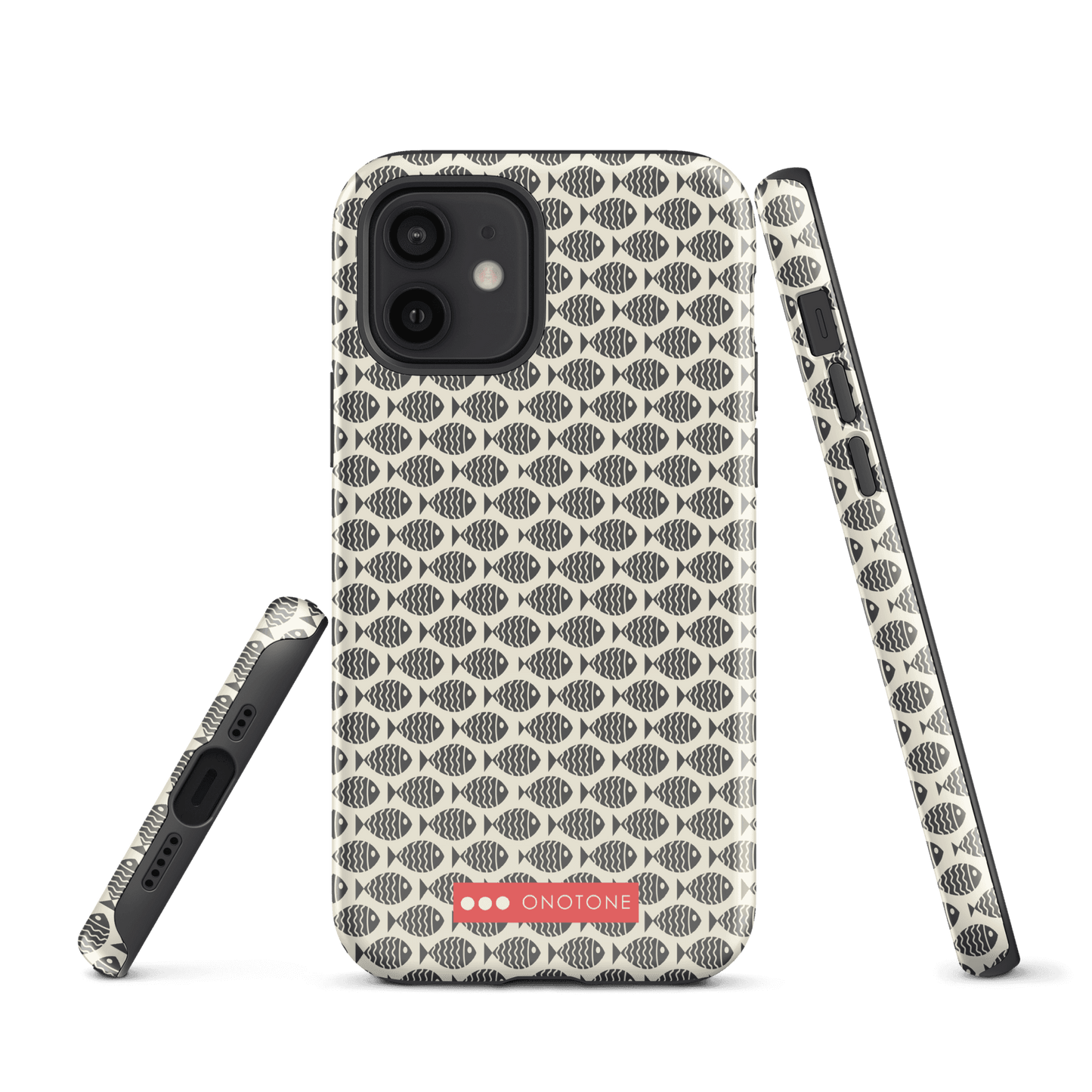 Japanese design indigo iPhone® Case with fish patterns (IND-022)