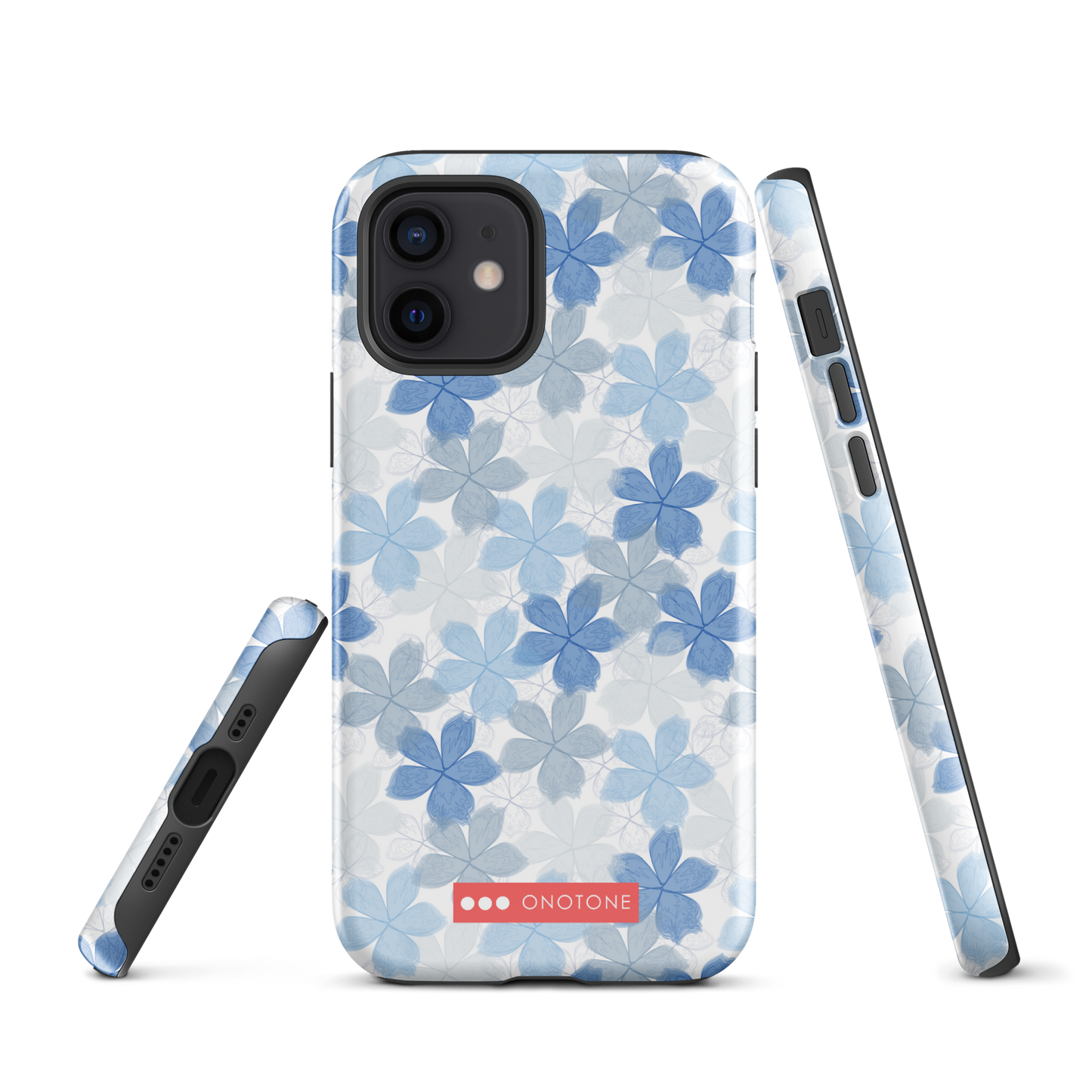 Japanese design indigo iPhone® Case with floral patterns