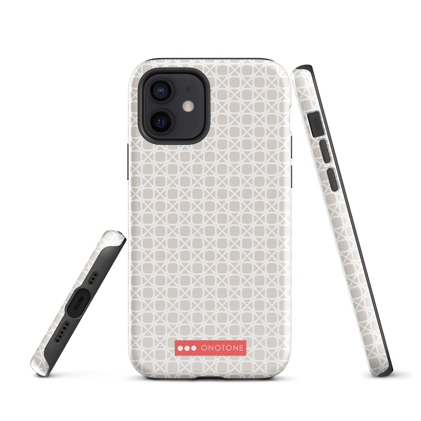 Japanese design indigo iPhone® Case with gray patterns